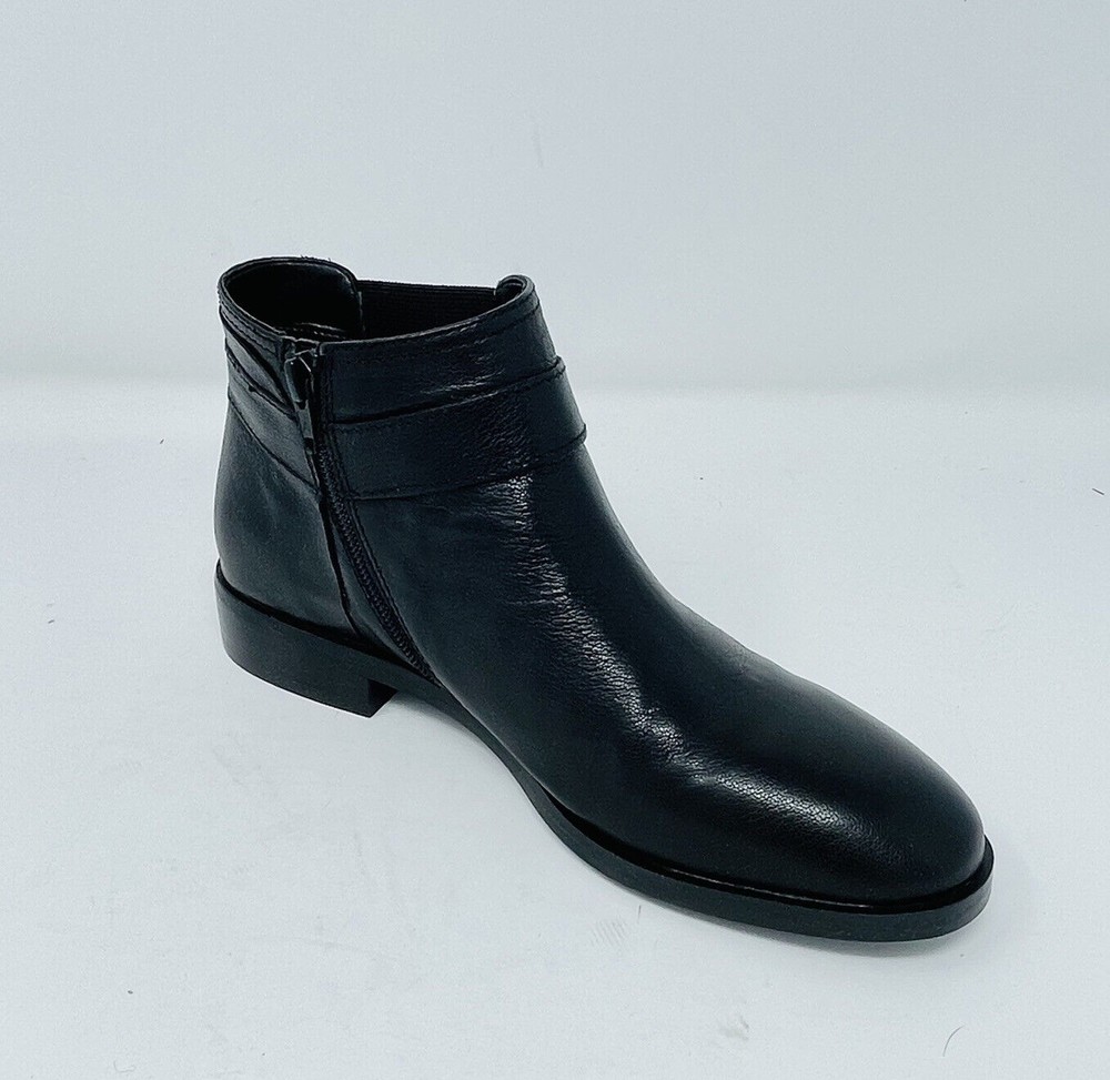Aerosoles Martha Stewart Susan Leather Ankle Boot  in Black Womans Shoes  7.5 M